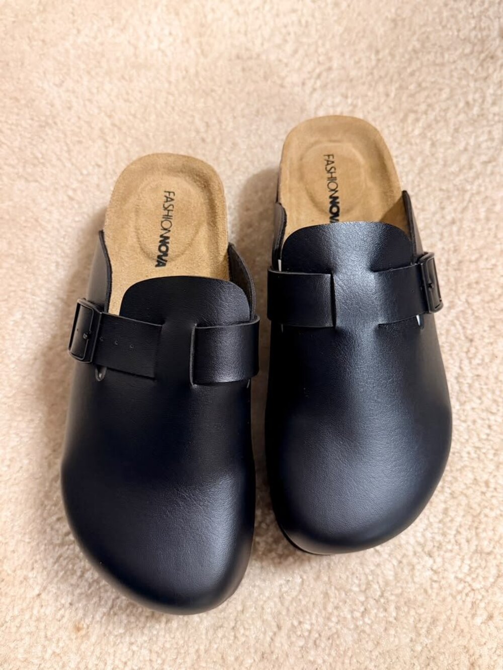 Fashion Nova Black Buckle Clogs Mules Women 8